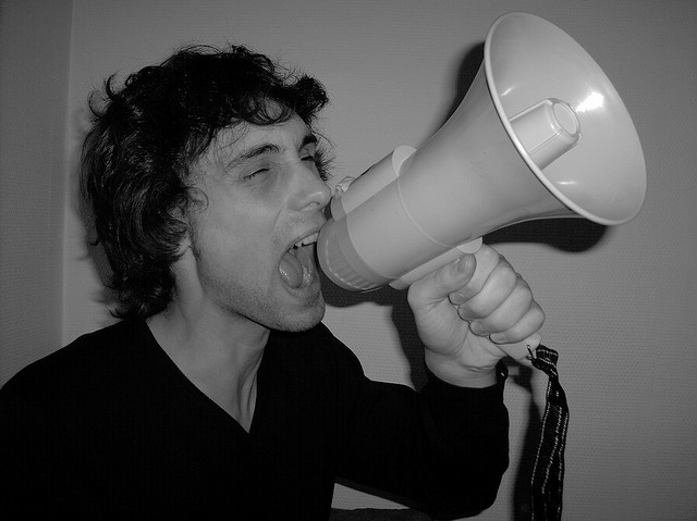Guy with megaphone